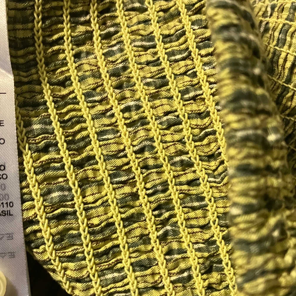 Levi's Yellow-Green Striped Square-Neck Blouse - Picture 8 of 9